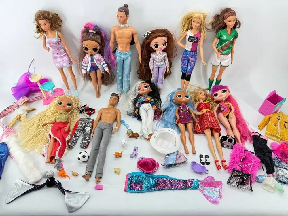 Barbie LOL Surprise OMG Ken Mixed Doll Lot Clothes Accessories 4.70 lb